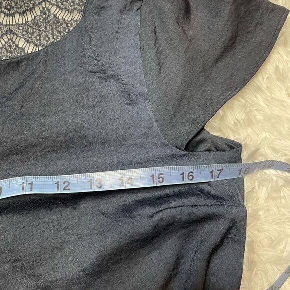 Tom Tailor Dress Navy Blue Lace Satin Cap Sleeve Size XS Elegant Classy - Picture 6 of 8